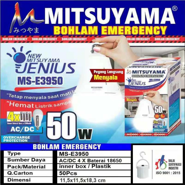 Bohlam Emergency Lampu Emergency LED 50 watt Mitsuyama (MS-E3950)