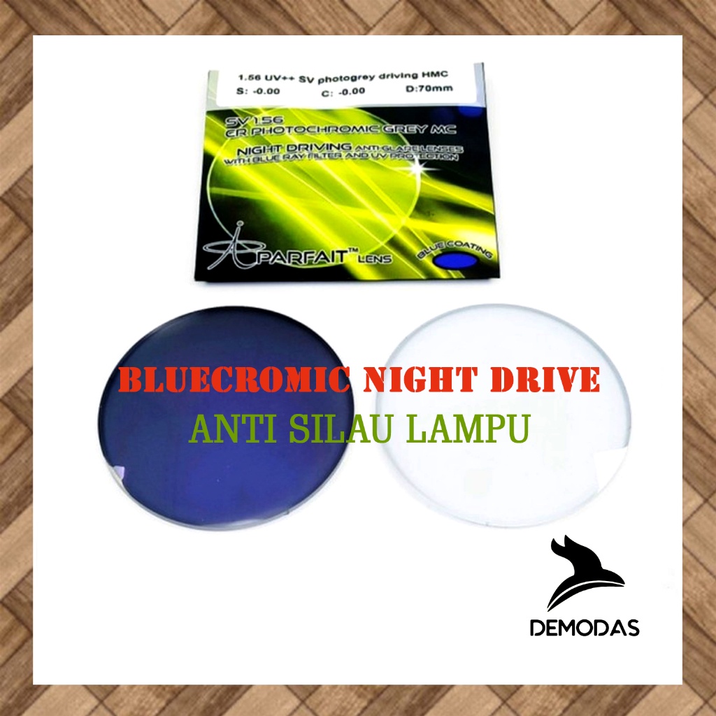 ACCMT- Lensa Bluecromic Night Drive ( Anti Silau , Photocromic , Blueray , Coating Blue)