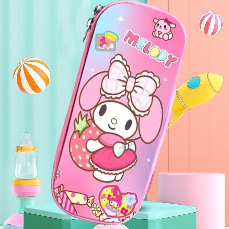 

Tempat Pensil Kotak Pensil Anak 3D karakter Kuromi Cinamoroll Melody/ Pensil Case Motif Sanrio