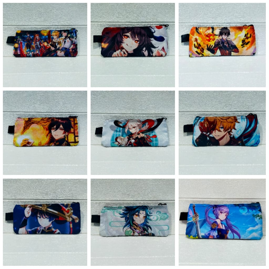 

Pencil Case / Tempat Pensil Anime Genshin Impact / Zonglie / Childe / Keqing / Kazuha / Xiao