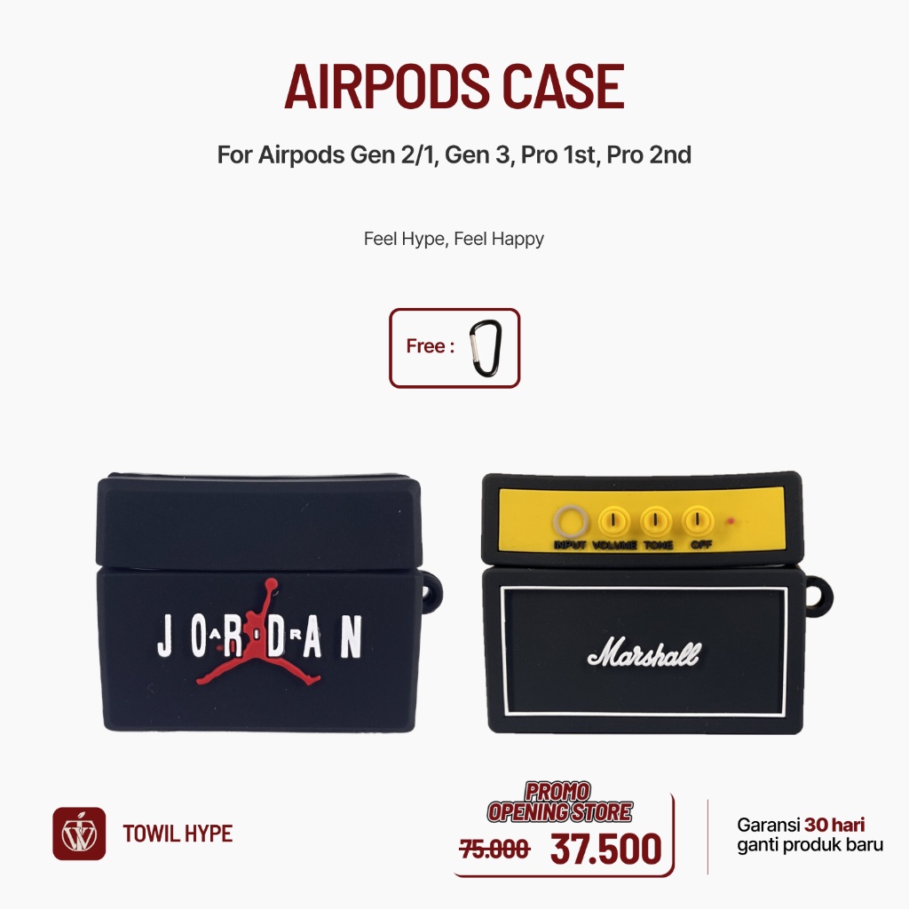 Ready Case Airpods Pro Premium Lucu 3D Jordan Matte Black Hitam Nintendo Xbox Inpods 13 Airpro 2