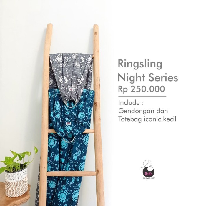 Ringsling Night Nana Baby Carrier Gendongan Bayi Kain M Shape