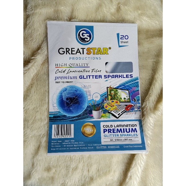 

Cold Lamination Film/Laminasi Dingin Premium Glitter Sparkle A4/20