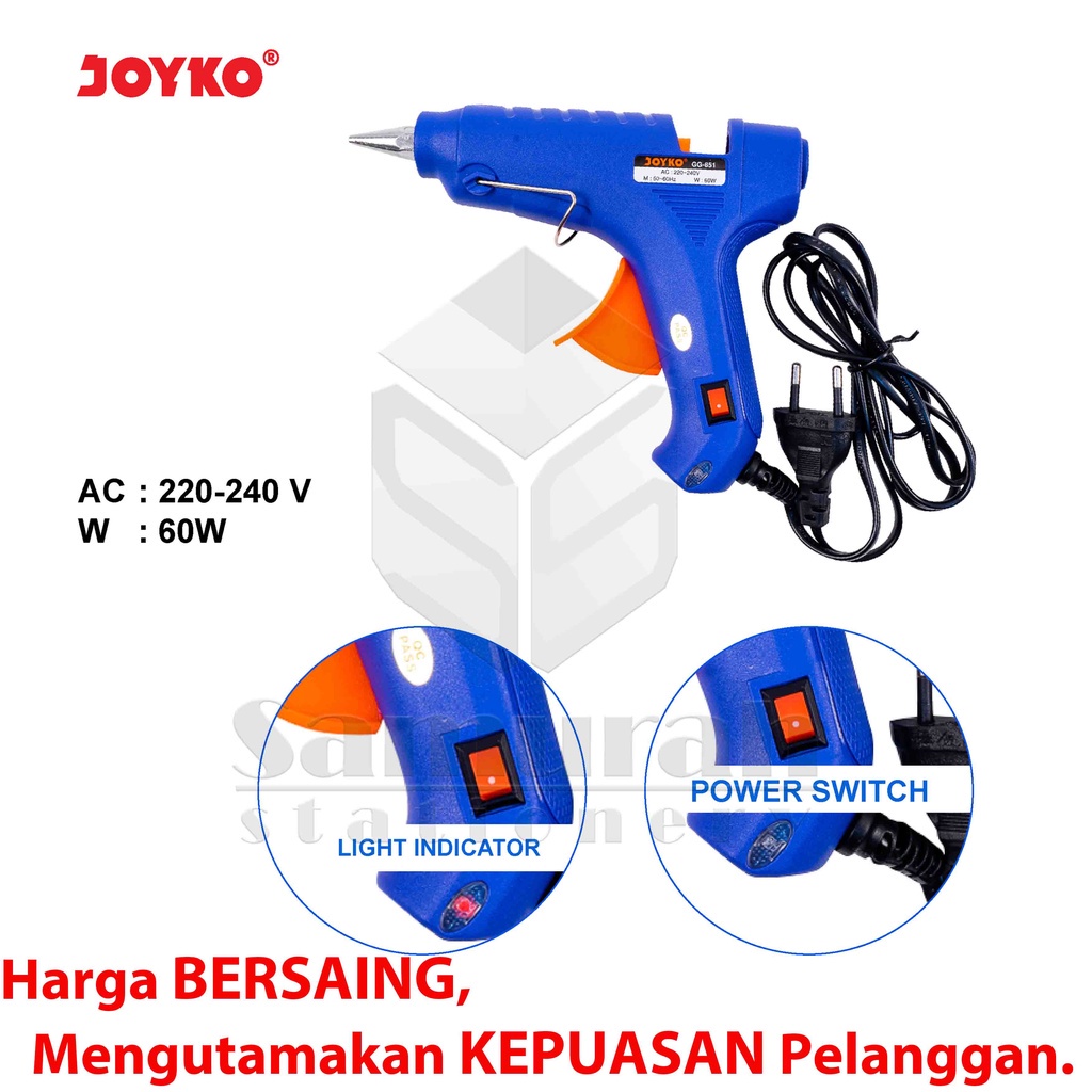 

Mesin Lem Bakar Tembak Joyko GG 851 Besar / Glue Gun 60 Watt GG-851 On - Off
