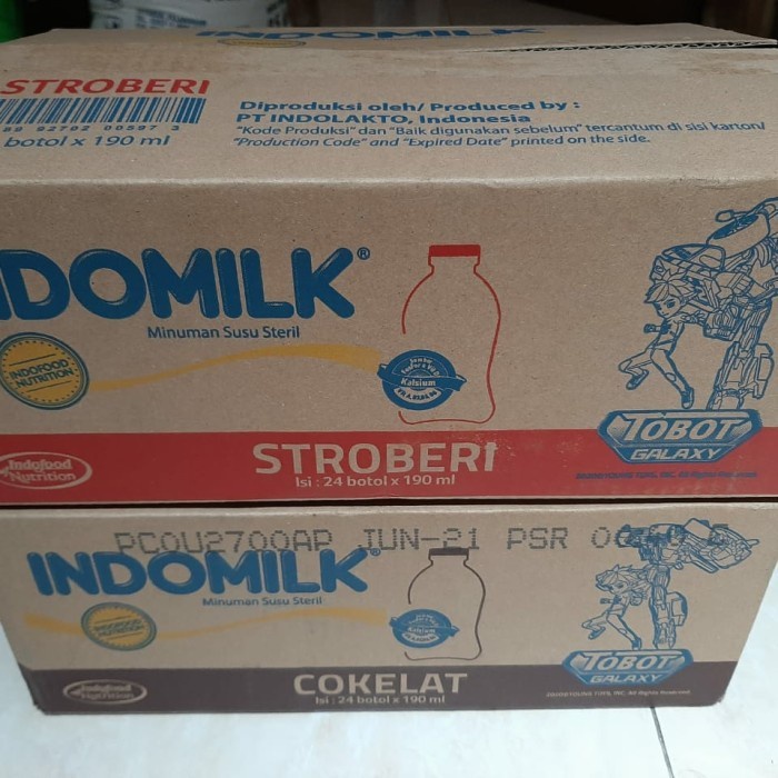 

(Good) indomilk botol 190ml, susu indomilk coklat dan stroberi 190ml