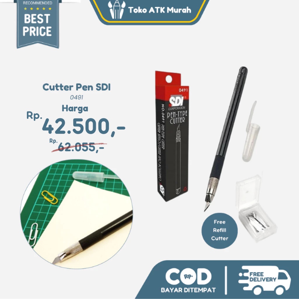 

Art Knife Pen-Type Cutter SDI No. 0491 Ergonomis
