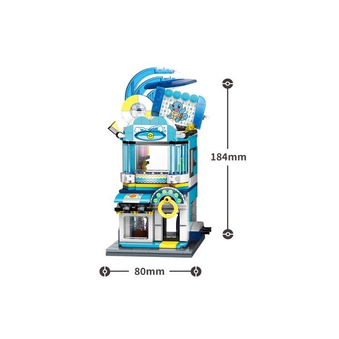 JTTOP POKEMON SQUIRTLE SWIM EQUIPMENT SHOP LEGO BUILDING BLOCKS ORIGINAL
