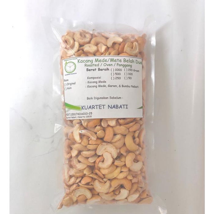 

500gr Roasted Kacang Mede Belah 2 - Mete Sulawesi Varian Rasa Original / Asin Oven Matang Siap Makan