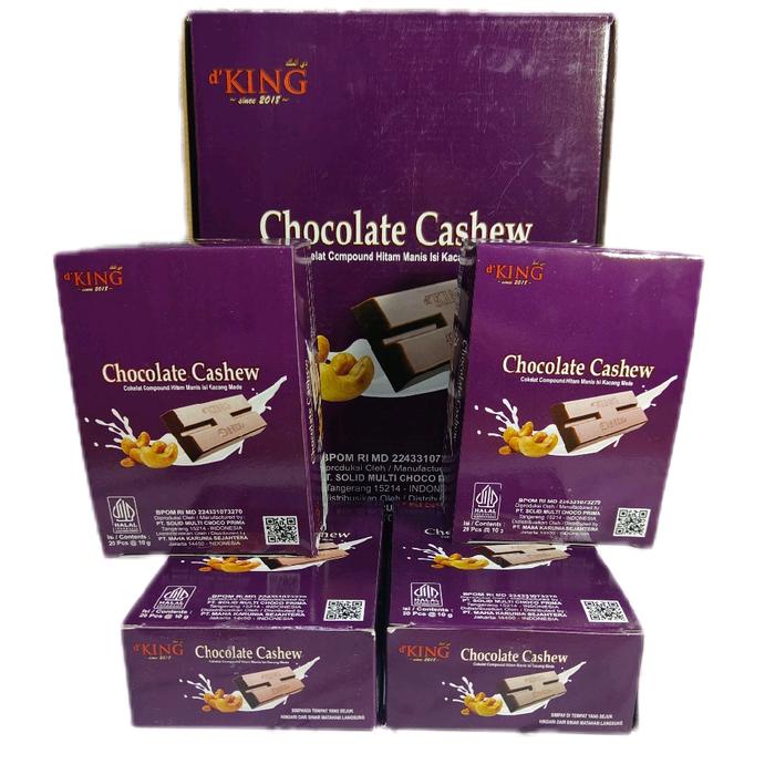 

D'king chocolate cashew cokelat kacang mede 1 dus Hitam Manis kacang mede
