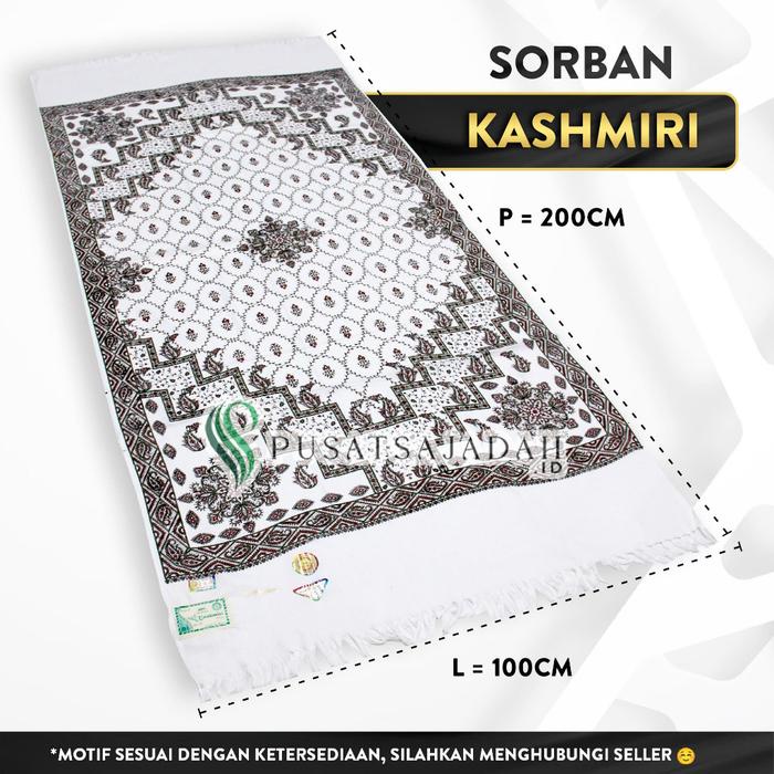 Terlaris Sorban Kashmiri Original Uk.200x100 Perlengkapan Sholat Perlengkapan Ibadah Sorban Asli