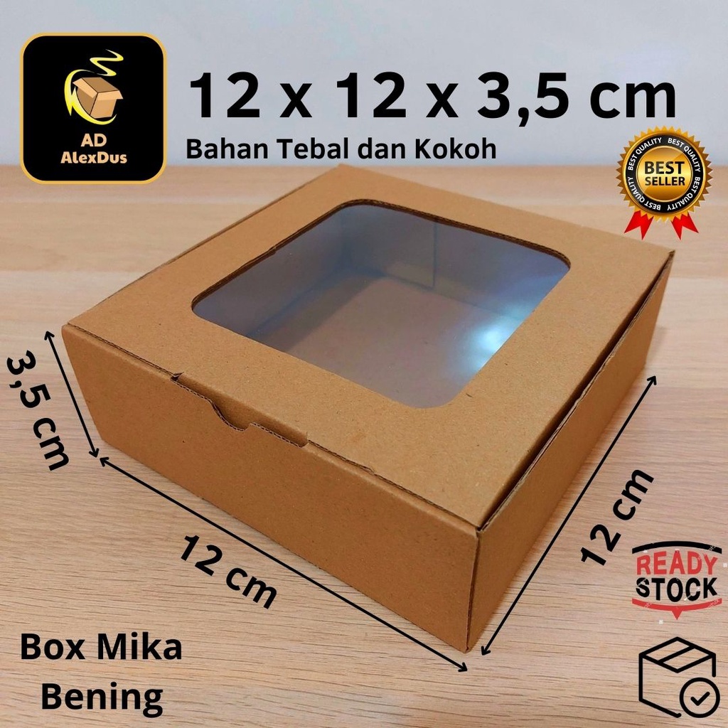 

Kardus Mika 12 x 12 x 3,5 cm Model Diecut | Kotak Box Dus Hampers Kue Snack Parcel