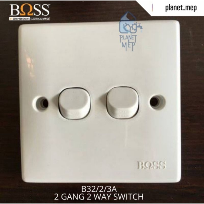 BOSS Saklar Hotel 2 Tombol / 2 Gang 2 Way Switch