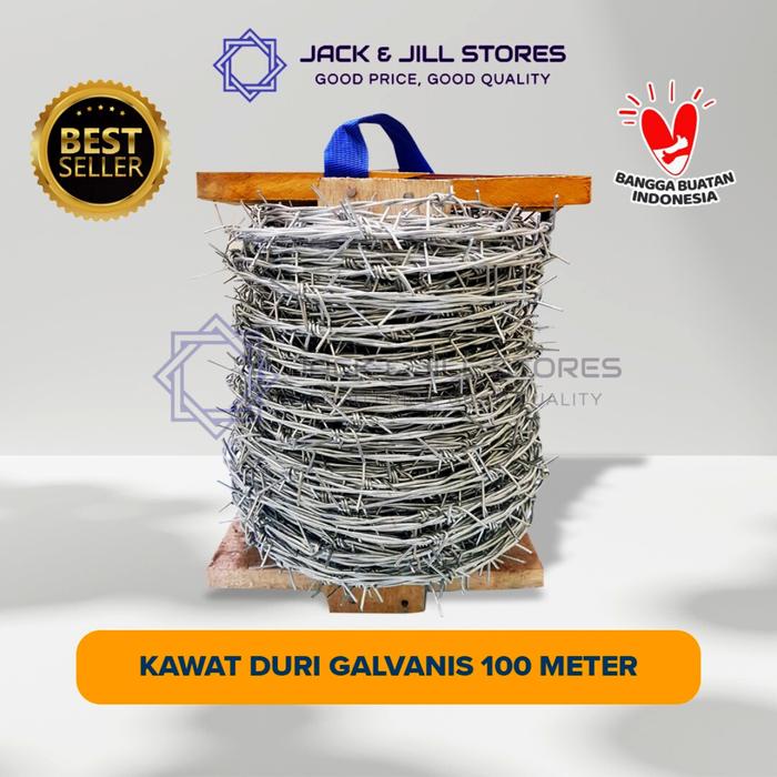 Kawat Duri Pagar Galvanis Panjang 100 Meter