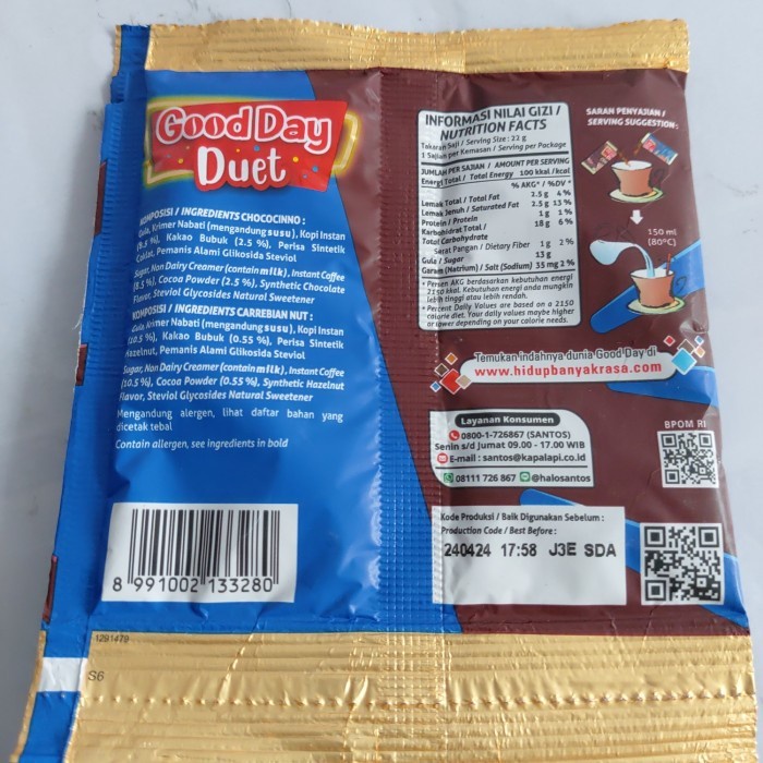 (Good) KOPI GOOD DAY DUET CHOCO NUT