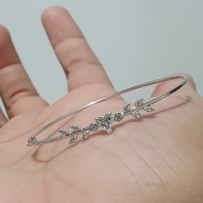gelang bangle daun matamata simple emas