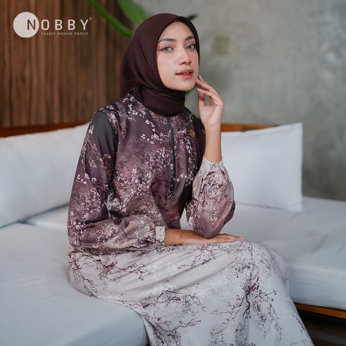 Nobby - Alina Dress Gamis Terbaru Gamis Wanita Warna Gradasi Premium Harga Promo