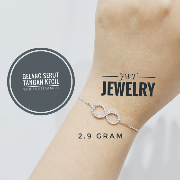 Gelang Emas Serut Fashion Infinity Mas Putih 75% bracelet