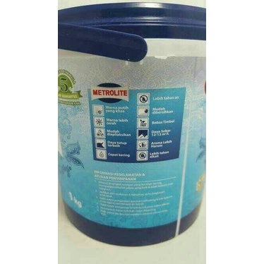 Kit - Cat Tembok Metrolite 1 Kg Warna Putih / Cat Plafon