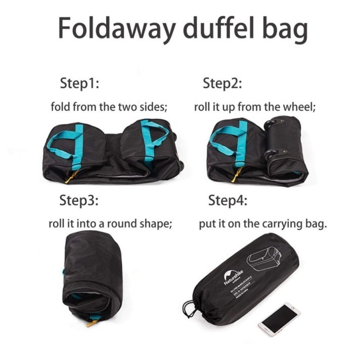TAS KOPER LIPAT RODA 110L 85L NATUREHIKE NH18X027 DUFFLE BAG CAMPING TERLARIS
