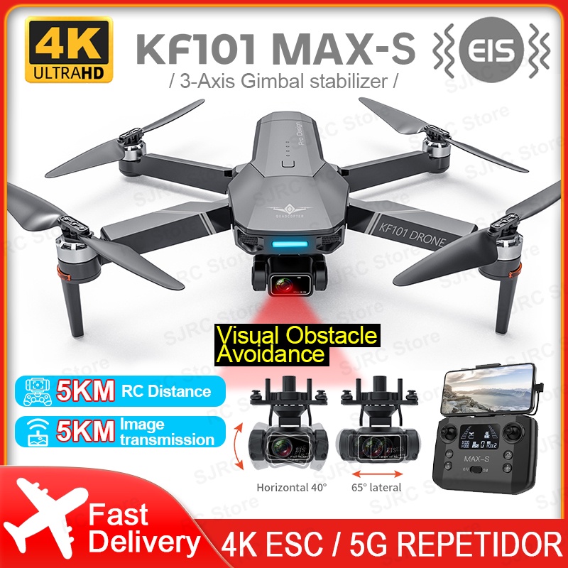 Kf101 Max-S Gps Drone 4K Professional Hd Camera Fpv Dron 3-Axis Gimbal Foldable Obstacle Avoidance