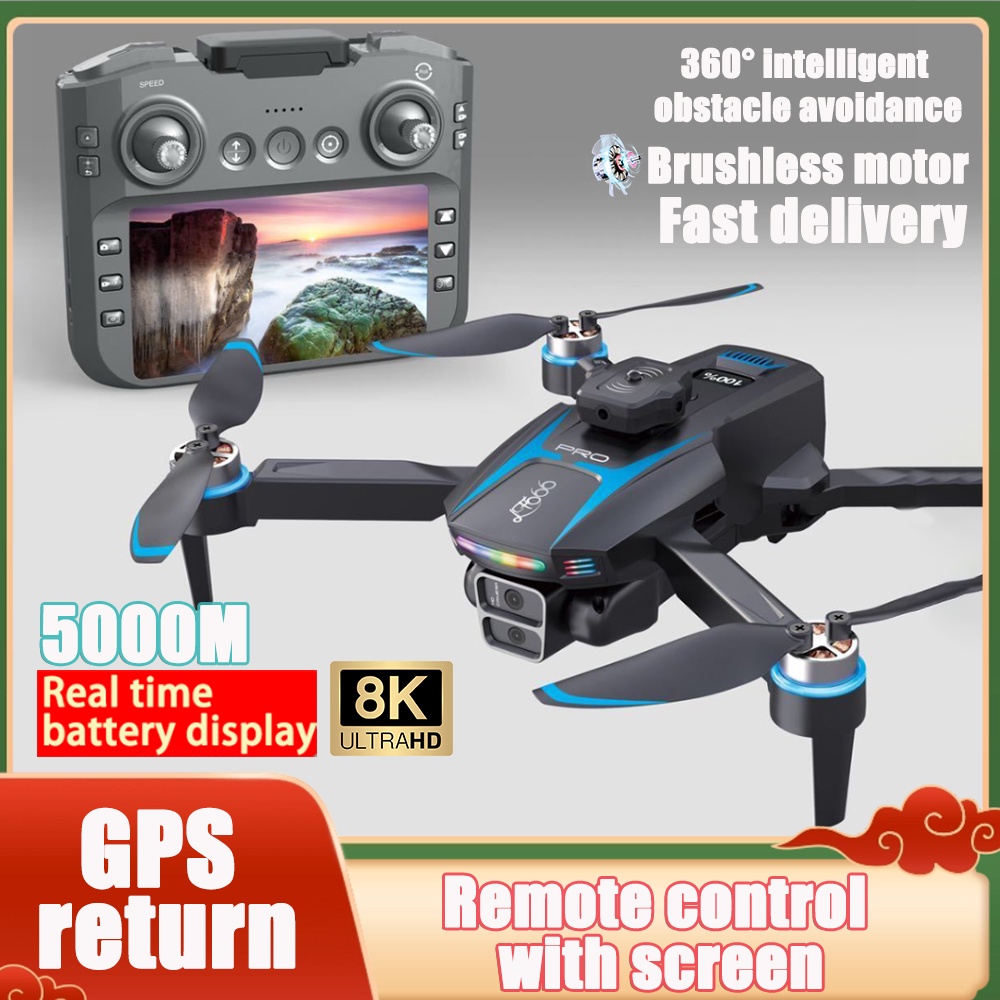 Lf666 Max Drone With Large Screen Aerial Fpv 8K Professional Hd Three Camera 360 Obstacle Avoidance