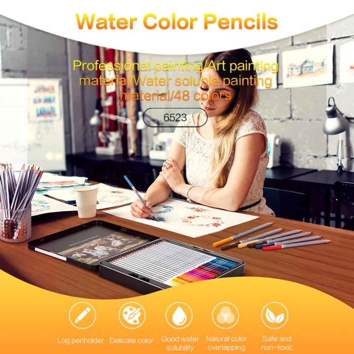 

Deli Pensil Warna 48C Waterproof Dengan Kuas Non -Toxic 6520