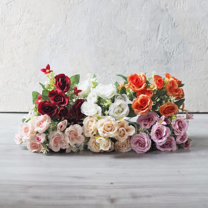 *TOP* BUNGA ARTIFICIAL MINI BLOOMING ROSE WITH DAISY (B23245)