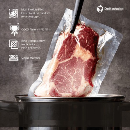 (Best) PLASTIK VACUM VAKUM VACUUM BAG SEALER POLOS SIZE KECIL DELKOCHOICE