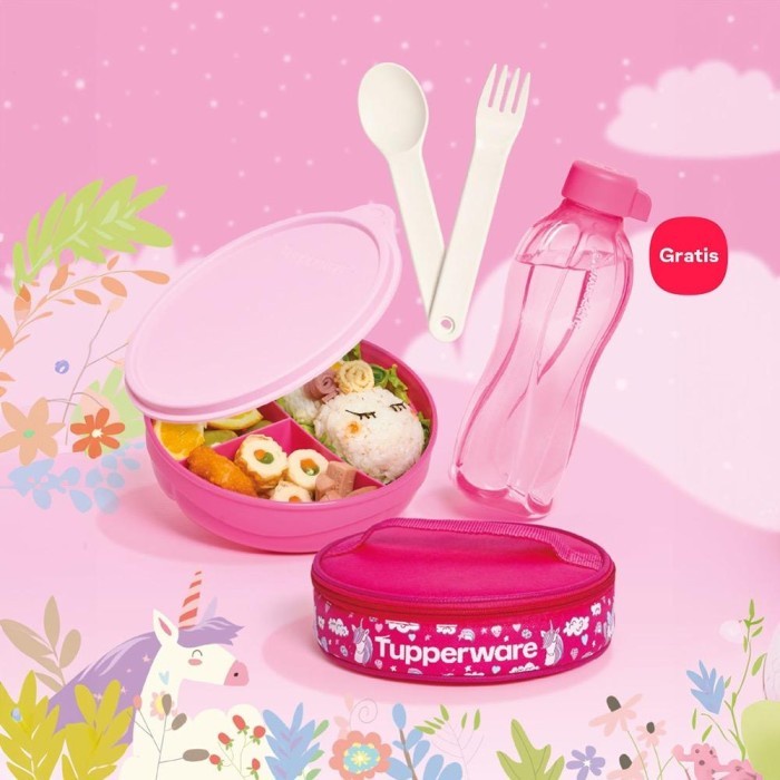 (Best) Tupperware Minnie Lunch Set mickey free tas tempat bekal makan anak