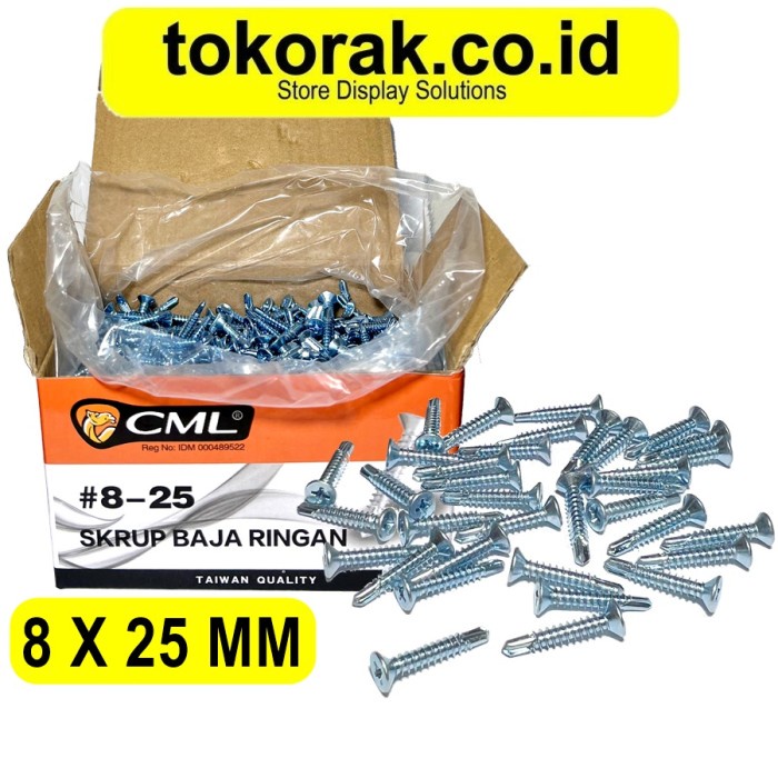 terbaru  sekrup baja ringan 8x25 mm camel skrup grc 8 x 25 baut baja ringan grc sds fh 2,5cm
