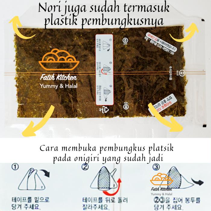 

Manjun Triangle Onigiri Roasted Seaweed Halal Mui Isi 100 Lembar (1 Box)- Nori Makanan Food Rumput