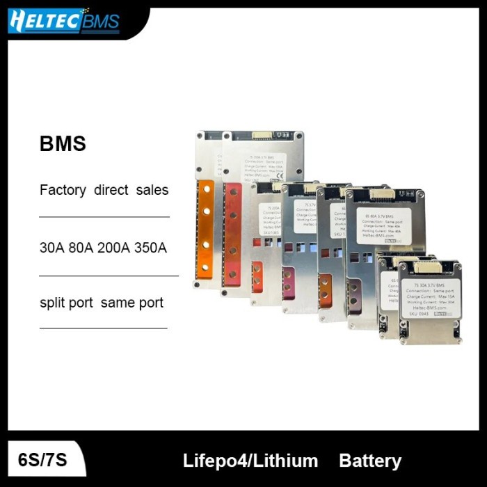 Heltec 24V BMS 6S 7S 30A 60A 80A 150A 200A 300A 350A BMS Balance