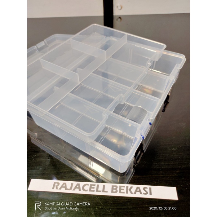JTTOP" STORAGE BOX 2SUSUN TEMPAT PENYIMPANAN KOMPONEN ELEKTRONIK 234*168*62MM