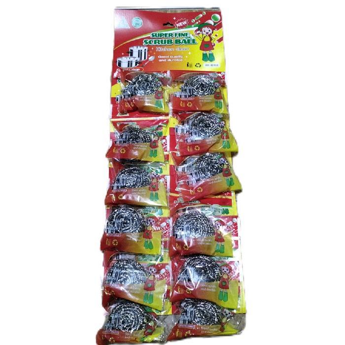 JTTOP" 12 PCS GOSOK PANCI KAWAT GOOD WIFE ORLEE GRENJENG PEMBERSIH CLEANING BALL SCRUB BALL ANTI