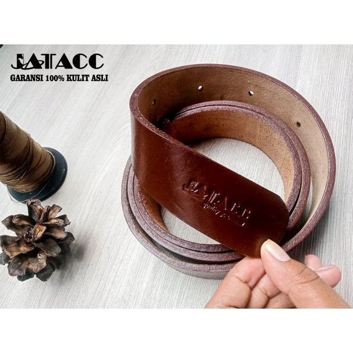 Ikat Pinggang Kulit Sapi Asli. Sabuk Tanpa Kepala. Kulit 1 Lapis Terlaris