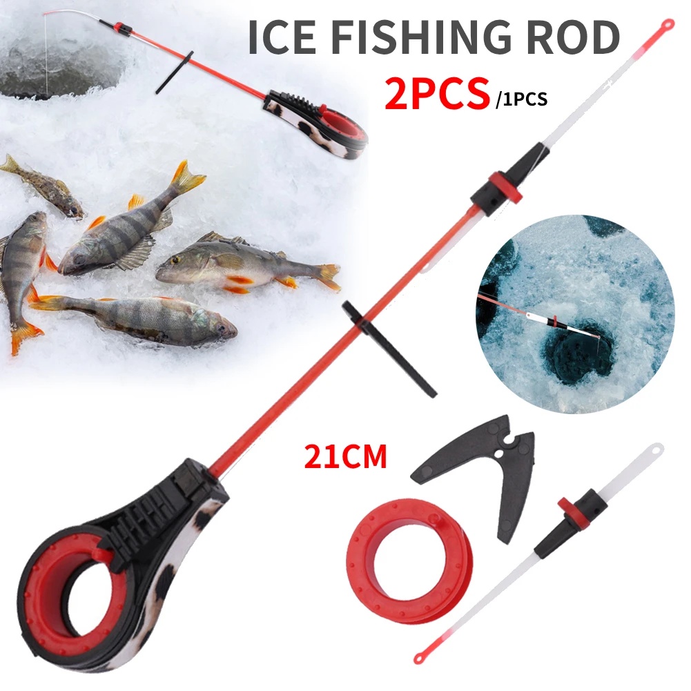 1/2pcs Winter Ice Fishing Rod Outdoor Fishing Rod Portable Winter Ice Fishing Pole Spinning Rods for