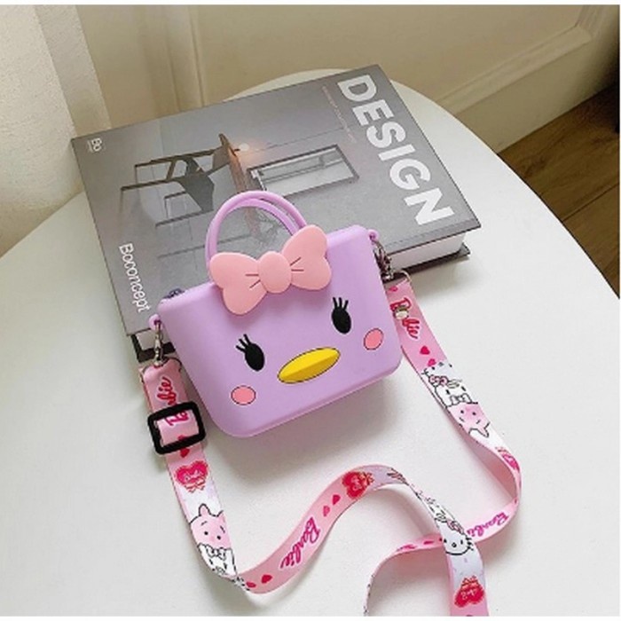 Tas Selempang Anak Dewasa Jelly Silicone Karakter Hello Kitty Import -Gratisongkir