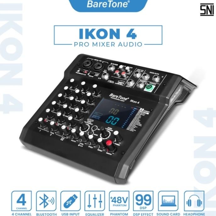 BARETONE MIXER AUDIO IKON 4 PROFESIONAL 4 CHANNEL ORIGINAL