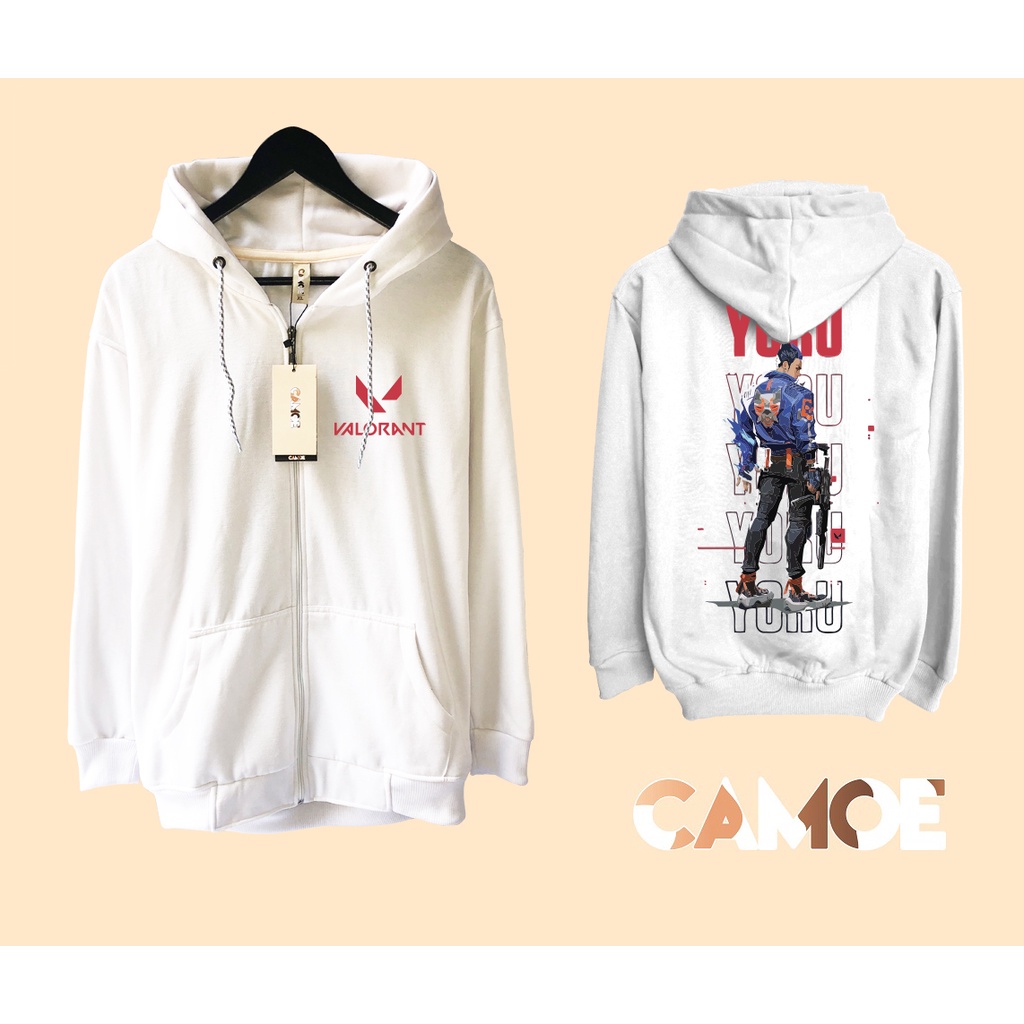 Jaket Hoodie Zipper Gaming Valorant Agent Yoru