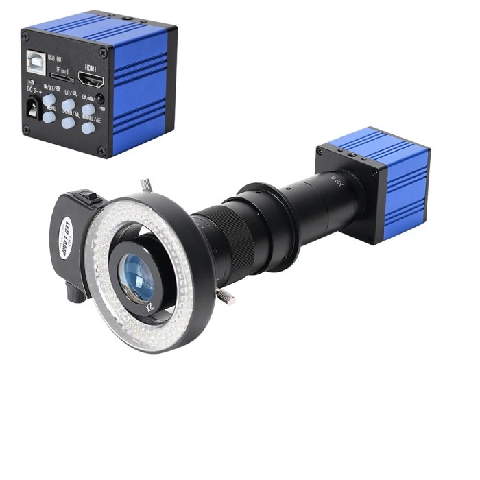 51MP 1080P Microscope Camera 180X C-Mount Lens HDMI USB Industrial