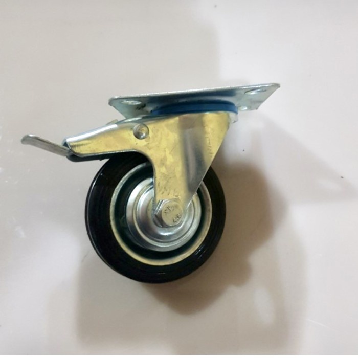 

Roda Troli / Trolly / Roda Etalase Karet 3 Inch Rem Swivel Brake