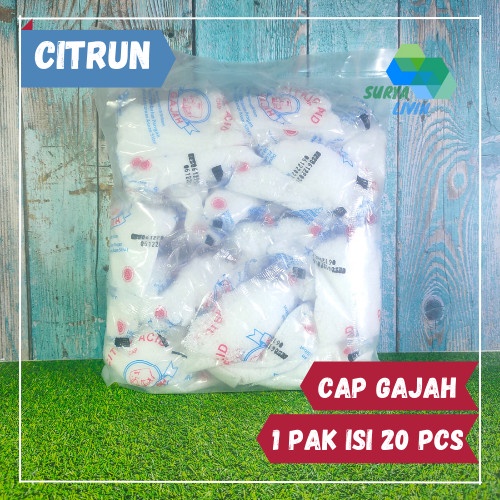 

Citric Acid Cap Gajah 50 gr / Asam Citrun / Sitrun / Pemutih