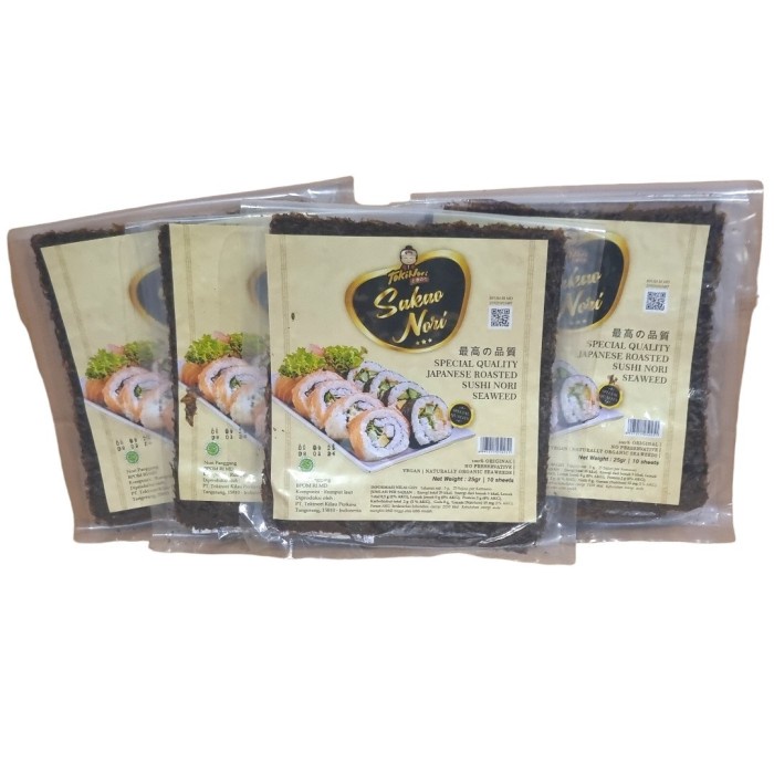 

Nori Sushi Rumput Laut Roasted Seaweed Tokinori 10 Sheet Ukuran 21 x 19 halal MUI (Pack)