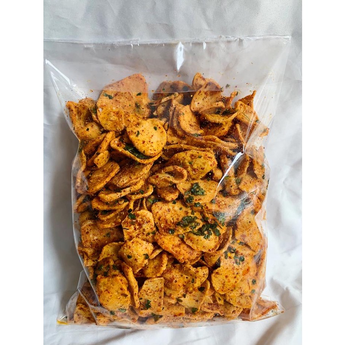 

BASRENG KOIN EXTRA DAUN JERUK 1 KG - Camilan Snack Pedas Organik Tanpa Pengawet Food