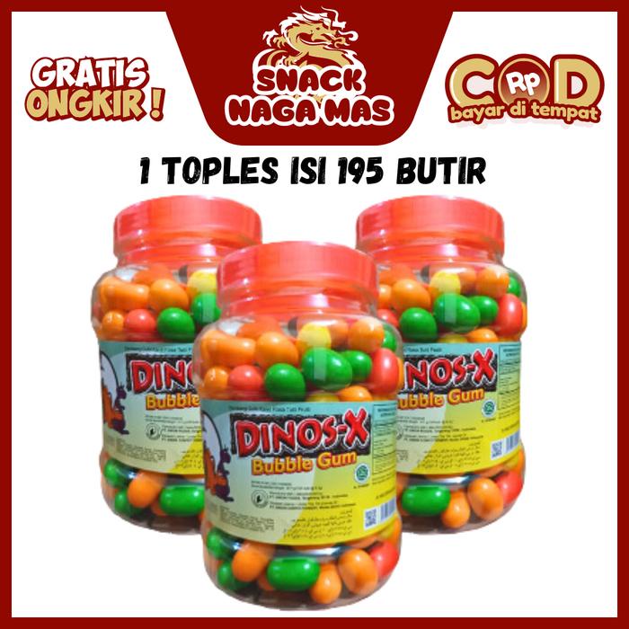 

BUBBLE GUM DINOS X [1 TOPLES ISI 195 BUTIR]