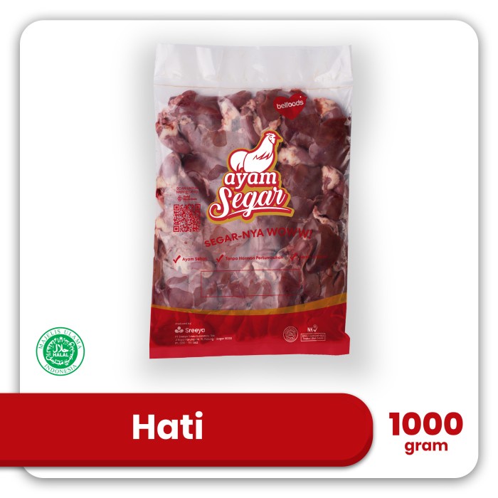 

HATI AYAM SREEYA 1KG CHICKEN LIVER BELFOODS JEROHAN HALAL