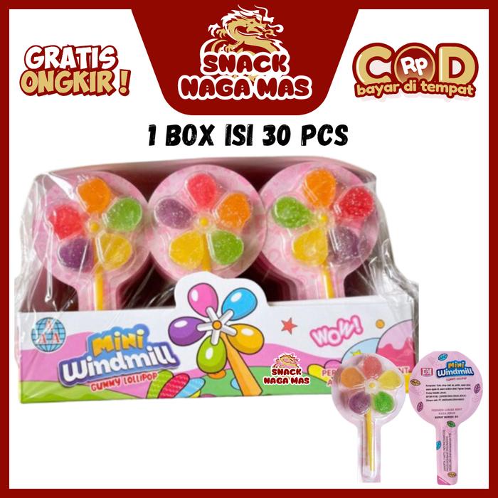 

DSM PERMEN MINI WINDMILL BENTUK KIPAS MINI [1 BOX ISI 30] Candy Gummy Susu