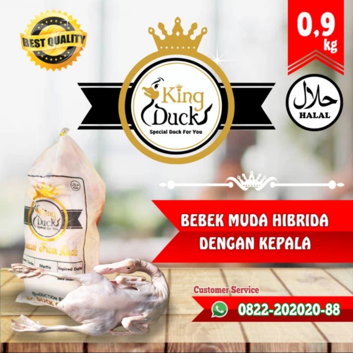 

[0,9KG]Daging Bebek Hibrida Muda Fresh / Frozen