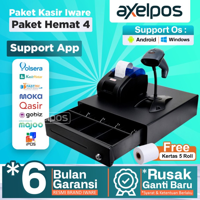 PAKET ALAT KASIR/ PRINTER KASIR BLUETOOTH /LACI KASIR/ SCANNER BARCODE