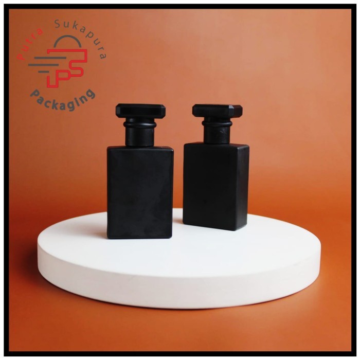 (GoodSeller) Botol Parfum Chanel 30ml Hitam Doff Tutup Drat / Botol Parfum Kaca 30ml Doff / Botol